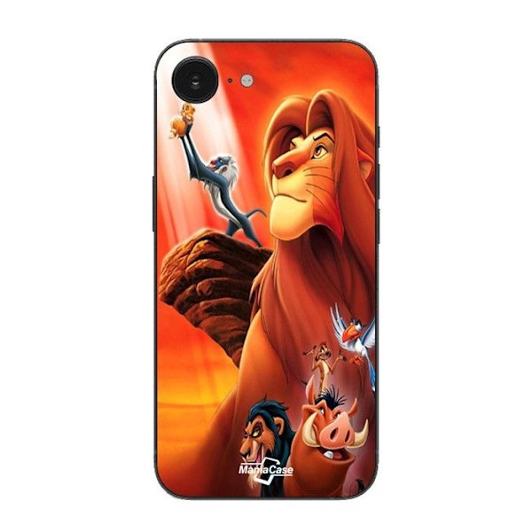 Coque Maniacase för Iphone 16E Lejonkungen film Disney Simba Nala Mufasa Svart