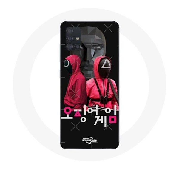 Coque Samsung Galaxy A51 Squid Game Affisch masker soldater logotyp koreansk