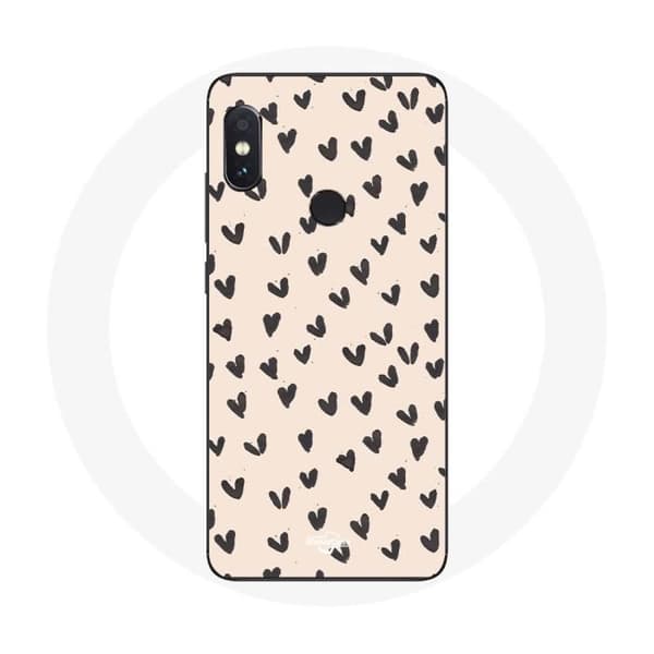 Cover til Xiaomi Redmi Note 5 Pro Abstrakt tekstur med sorte hjerter