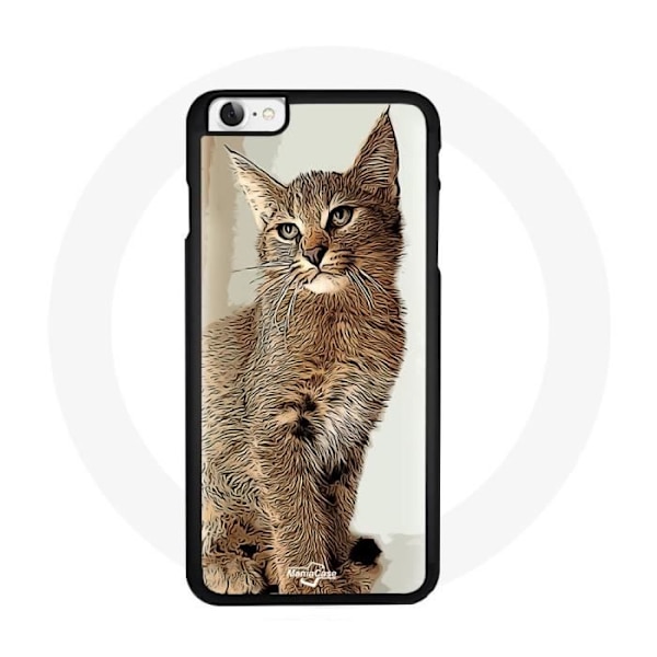 iPhone 6 Cover - Siamesisk Kat - Blød - Stødbeskyttelse - Sort - Unisex