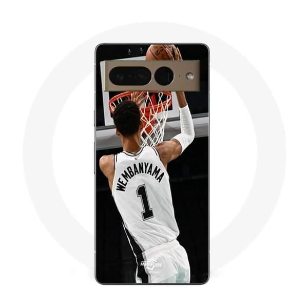 Coque - Maniacase - Google Pixel 7 Pro - Victor Wembanyama - Sort - Blød svart