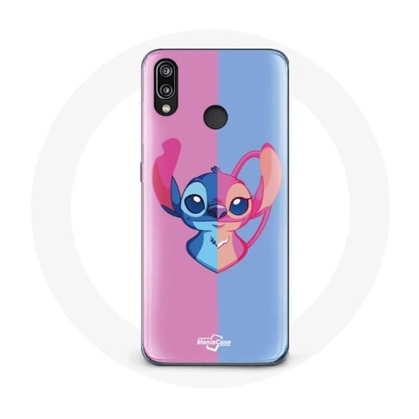Coque - Huawei - P20 Lite - Mjuk - Skydd - Stitch och Angel Blå Rosa Blå, Rosa