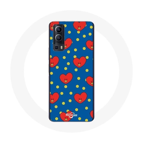 Coque för Vivo Y72 BTS Bangtan Killar BT21 TATA med Blått V-bakgrund