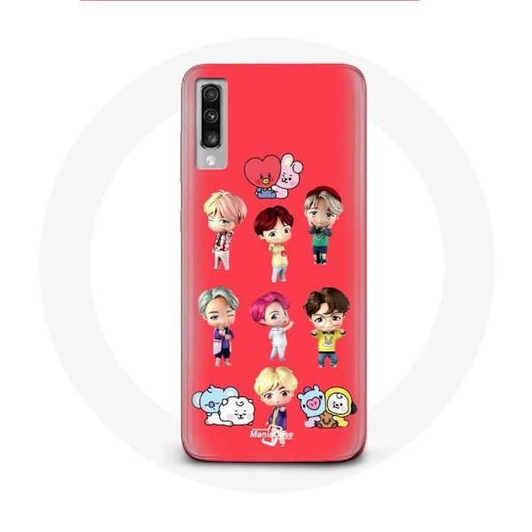 Coque för Samsung Galaxy A50 BTS TinyTAN Animation BT21 Affisch
