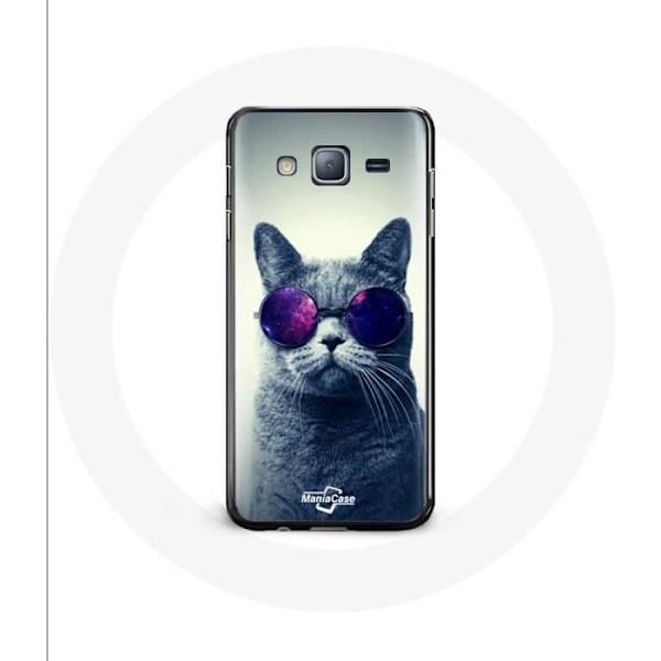 Coque för Samsung Galaxy J3 Katt Lila Glasögon Stil