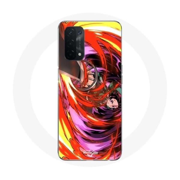 Coque - Maniacase - Oppo A74 5G - Blød - Sort - Anime Demon Slayer
