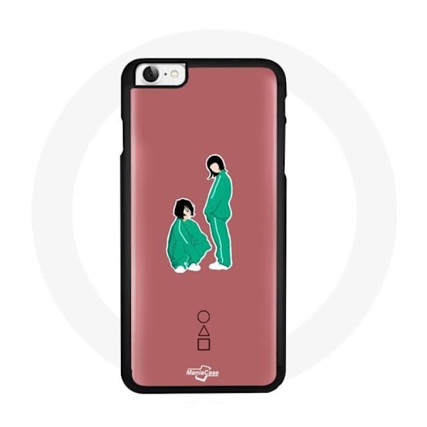 Coque iPhone 4 - Maniacase - Ji Yeong & Kang Sae Byeok - Souple - Noir - Design Squid Game