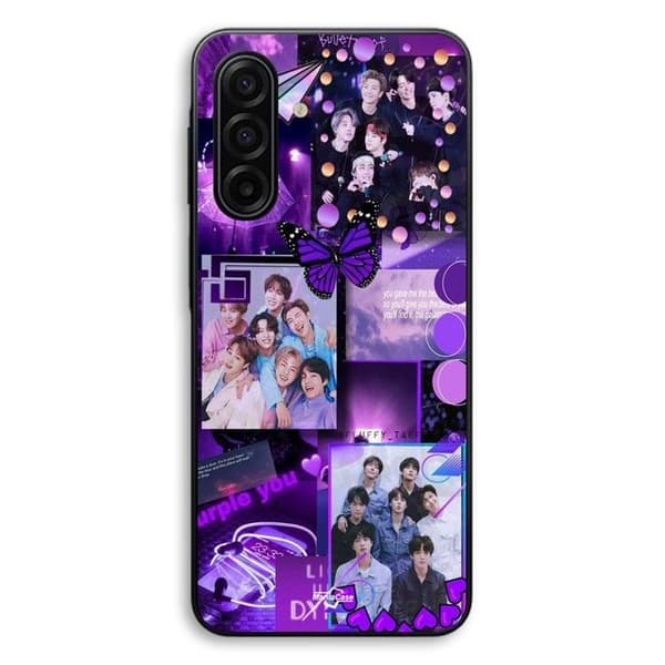 Samsung Galaxy A56 BTS -konseptin violetti kuori Maniacase Svart