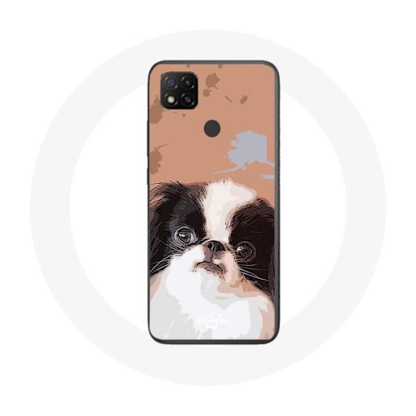 Mobilskal Xiaomi Redmi 9C Japansk Spaniel Svart och Vitt Hundras
