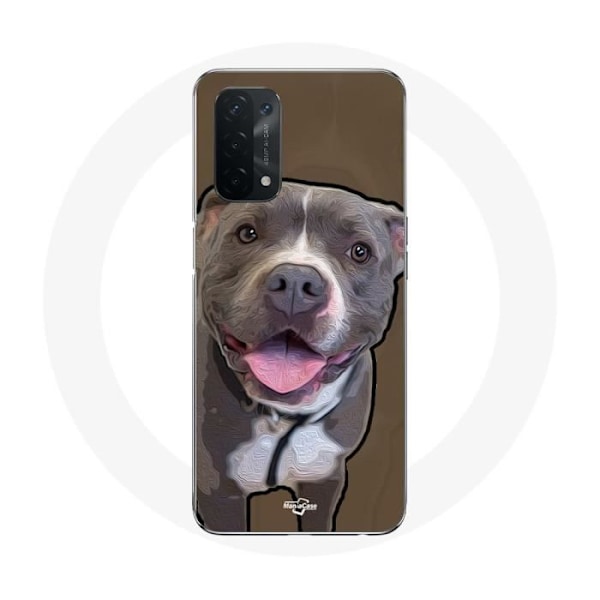 Coque för Oppo A74 Vitgrå Pitbull Hund
