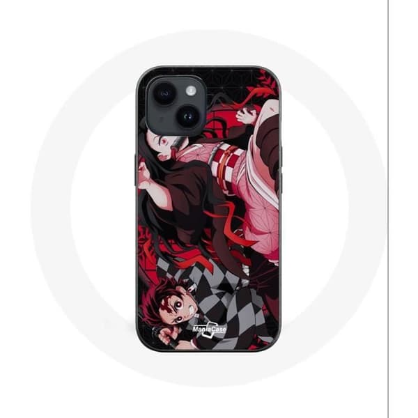 Cover - Maniacase - Iphone 14 Plus - Blød - Sort - Demon Slayer