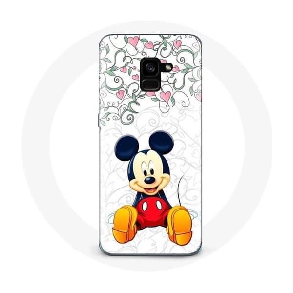 Cover til Samsung Galaxy A8 Plus Mickey Mouse Blomster Hjerter