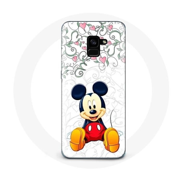 Skyddsfodral för Samsung Galaxy A8 Plus Mickey Mouse Blommor Hjärtor