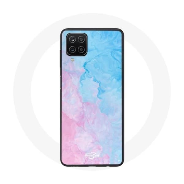 Coque Samsung Galaxy A12 Pink Blue Background