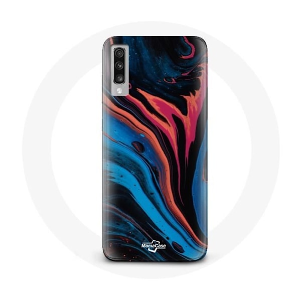 Skal för Samsung Galaxy A50 Abstrakt textur blå svart röd