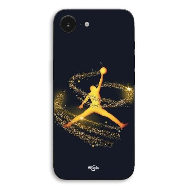 Cover til iPhone 17e Jordan logo glitrende guld Maniacase Svart