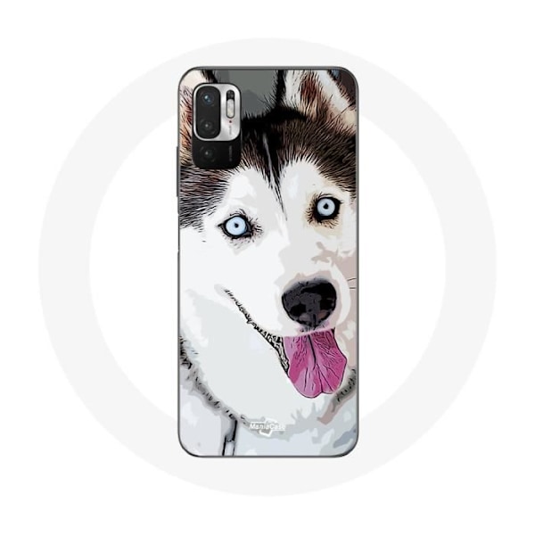 Skydd för Xiaomi Redmi Note 10 5G Siberian Husky Vit med Blå Ögon