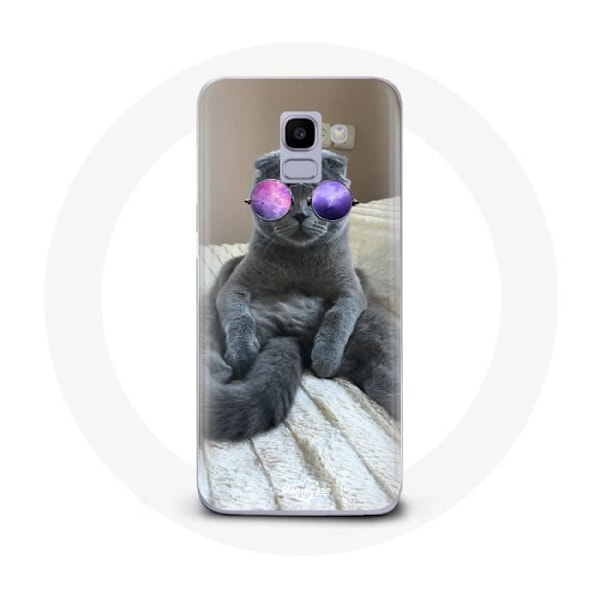 Coque för Samsung Galaxy J6 2018 Katt med lila glasögon
