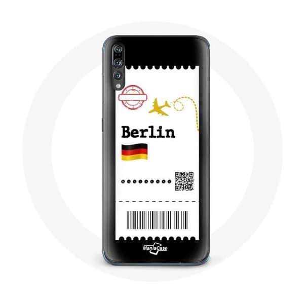 Cover til Huawei P20 - Flybillet Berlin - Fleksibel - Beskyttelse - Sort