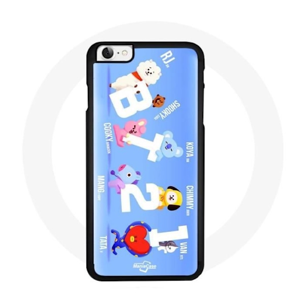 Mobilskal för Iphone 5 BTS Bangtan Sonyeondan BT21 Van Tata Chimmy Cooky Rj Koya Shooky Och Mang