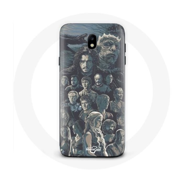 Coque för Samsung Galaxy S5 Game of Thrones Säsong 8 Järntronen Affischer Karaktärer Grå Bakgrund