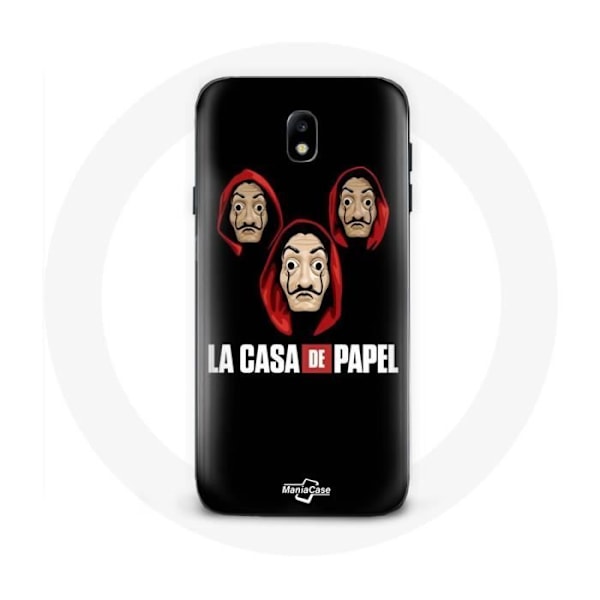 Coque - La casa de papel - Samsung Galaxy J5 2017 - Mjuk - Svart - Mask och Logotyp