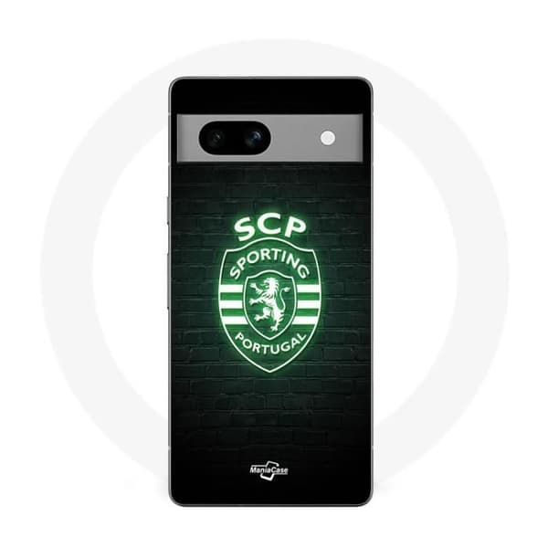 Coque - MANIACASE - Google Pixel 7a - Sort - Sporting Portugal lysende - Fleksibel Svart