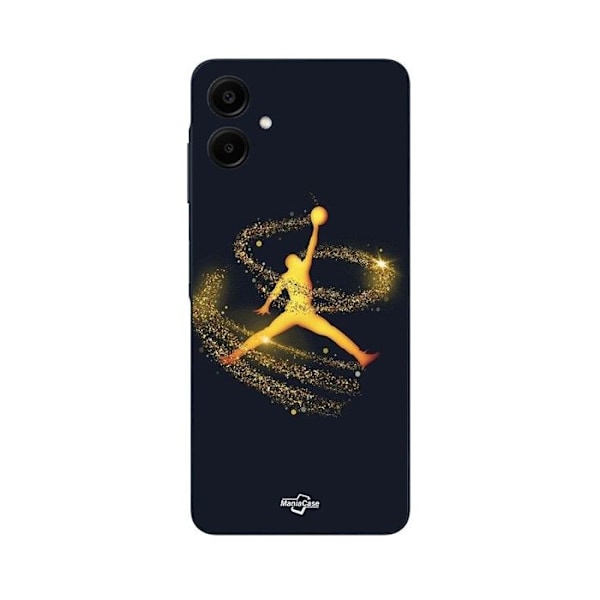 Telefonfodral - Maniacase - Samsung Galaxy A06 - Silikon - Mjuk - Jordan-logotyp i guld Svart