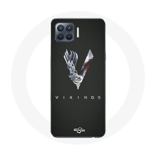 Fodral för Oppo A93 Vikings Säsong 6 logotyp V Svärd Grått På Svart Bakgrund