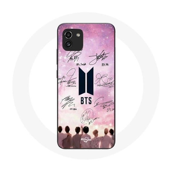 Coque för Samsung Galaxy A03 BTS Bangtan Affisch Signatur Logotyp Svart