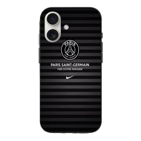 Coque - PSG - Iphone 16 Plus - Blød - Sort - Sportiv