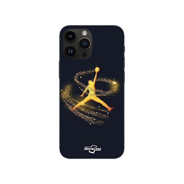 Mobilskal - Jordan - Iphone 13 Pro Max - Mjuk - Silikon - Guldigt glittrande پودरा Svart