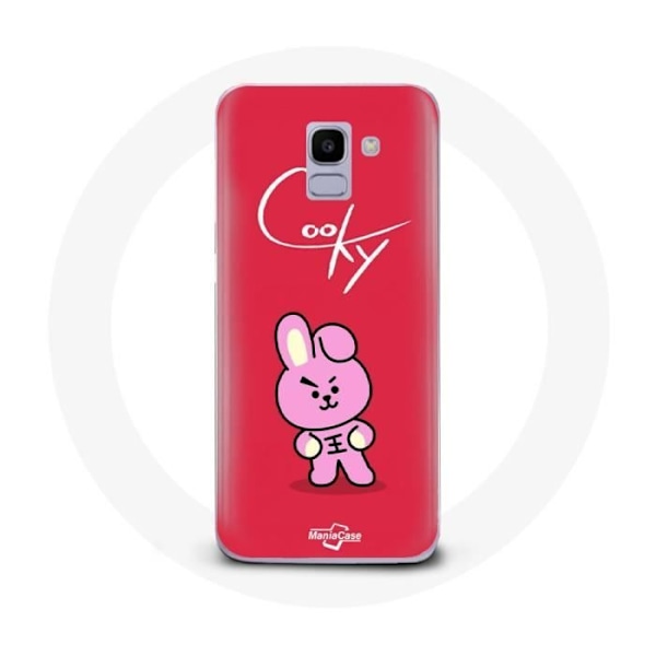 Coque för Samsung Galaxy J6 2018 BTS Bangtan pojkar BT21 Cooky Röd Bakgrund