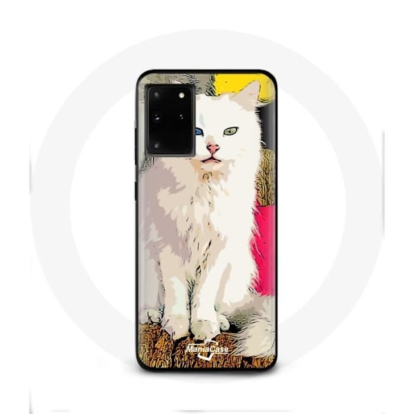 Coque - Van - Samsung Galaxy S11 Plus - Mjuk - Skydd - Motif Katt Vit, blå, gul