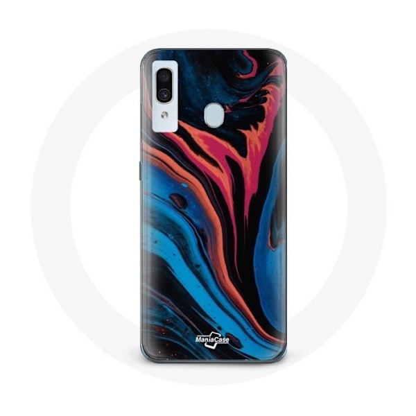 Coque för Samsung Galaxy A30, abstrakt textur blå svart röd