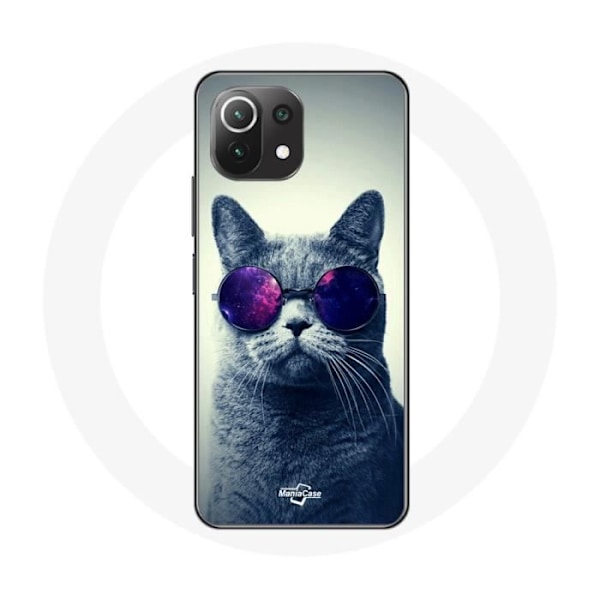 Coque för Xiaomi Mi 11 Lite Katt glasögon Stil