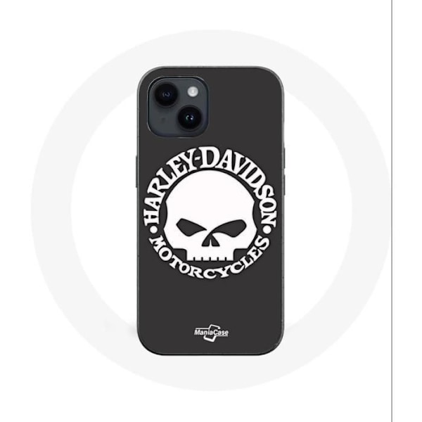 Cover til iPhone 14 Plus - Harley Davidson - Dødningehoved - Blød - Sort - Unisex