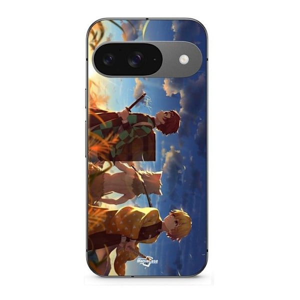 Coque - MANIACASE - Google Pixel 9 - Silikon - Mjuk - Tanjiro Inosuke Zenitsu Svart