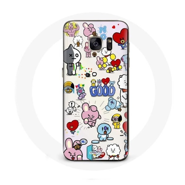 Coque för Samsung Galaxy S6 BTS Bangtan Sonyeondan BT21 Van Tata Chimmy Cooky Rj Koya Mang och Shook