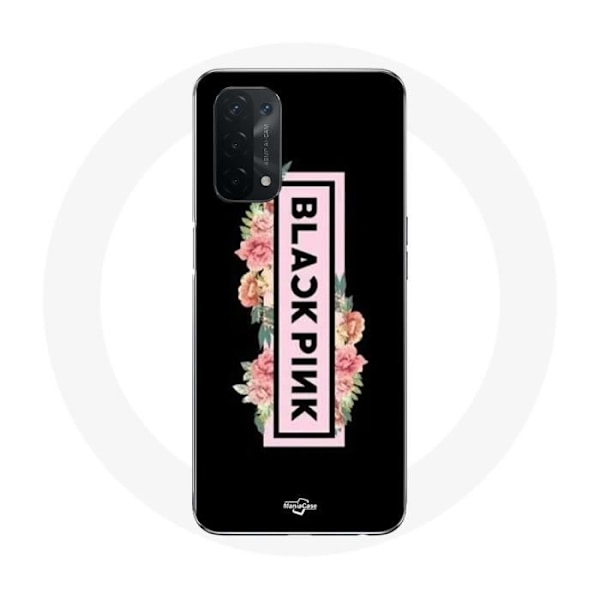 Coque för Oppo A54 5G Blackpink K-pop-grupp Logotyp Svart Rosa Svart Bakgrund
