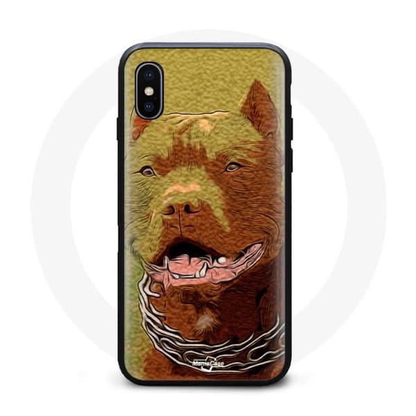 Coque - MANIACASE - Iphone XS max - Blød - Sort - Pitbull Mønster