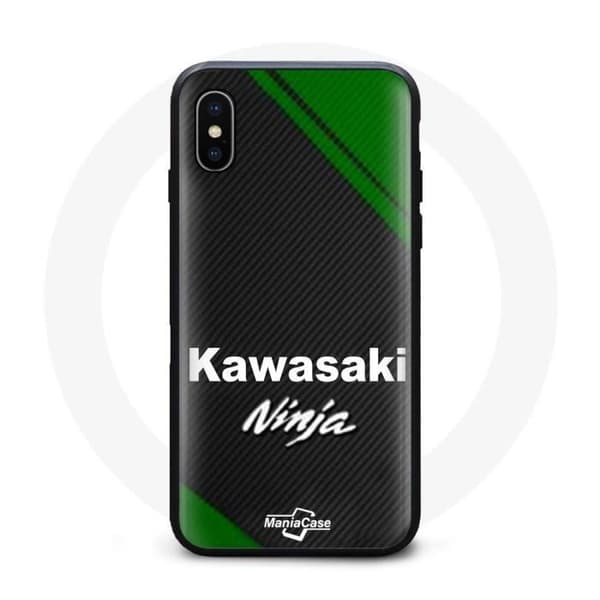 Coque - Kawasaki - Iphone XS Max - Blød - Sort - Ninja Mønster
