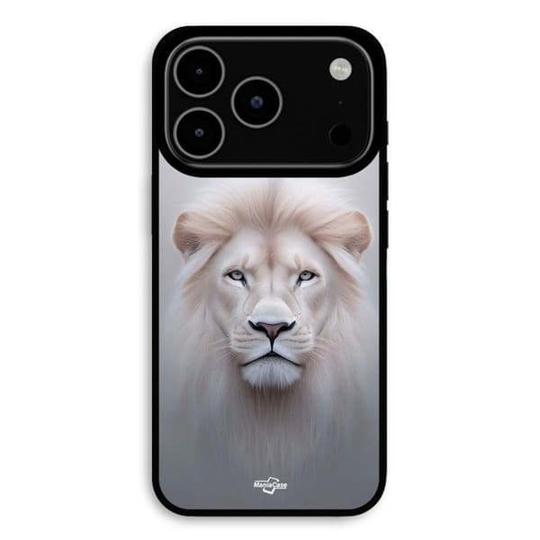 Coque För iPhone 17 Pro Vit Lejon Maniacase Svart