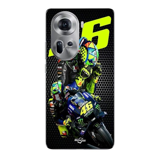 Telefonfodral - Maniacase - Oppo Reno 11 5G - Silikon - Mjuk - Valentino Rossi Logotyp Motogp Svart