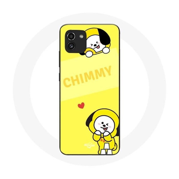 Coque för Samsung Galaxy A03 BTS Bangtan BT21 Chimmy Jimin Gul Bakgrund