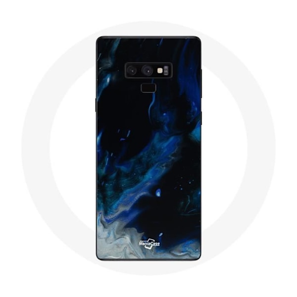 Cover til Samsung Galaxy Note 9 Multifarvede røgskyer i blå, grå og sort på sort baggrund
