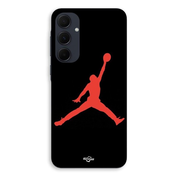 Coque för Samsung Galaxy A35 Jordan-logotyp 23 Nike basketboll färg röd Maniacase Svart