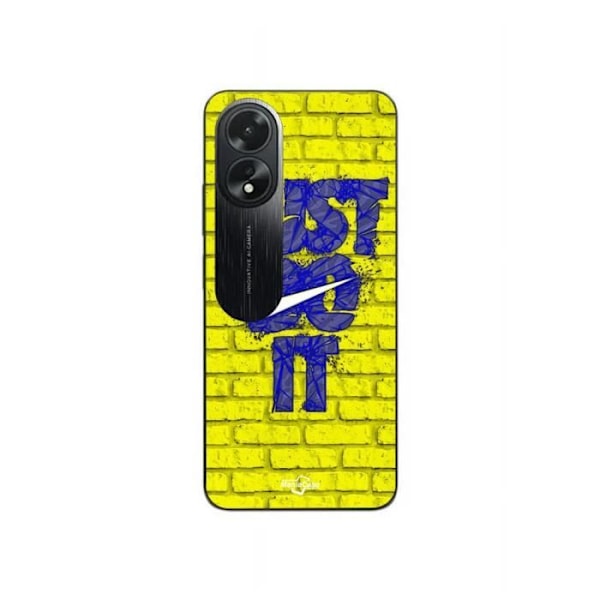 Coque för Oppo A58 logga just do it färg blå framsidan gul Maniacase