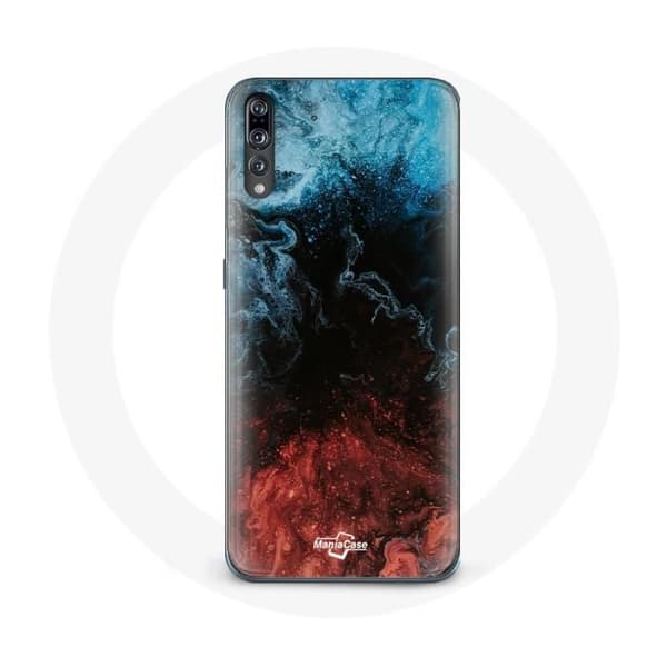 Cover til Huawei P20 Pro med abstrakt rød, sort og blå tekstur