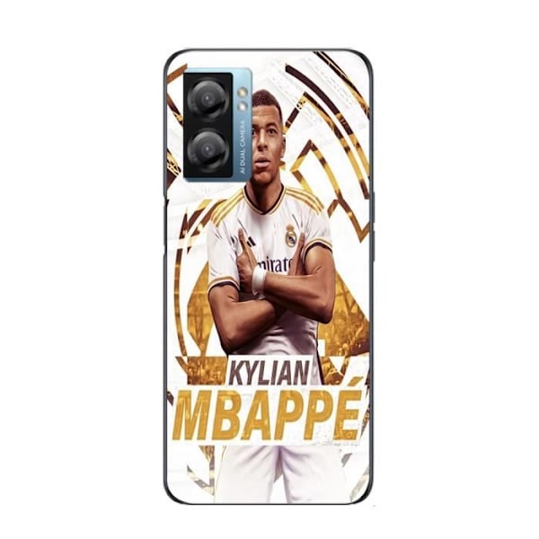Coque Maniacase för Oppo A77 5g Kylian Mbappe Real Madrid bakgrundsfirande Svart